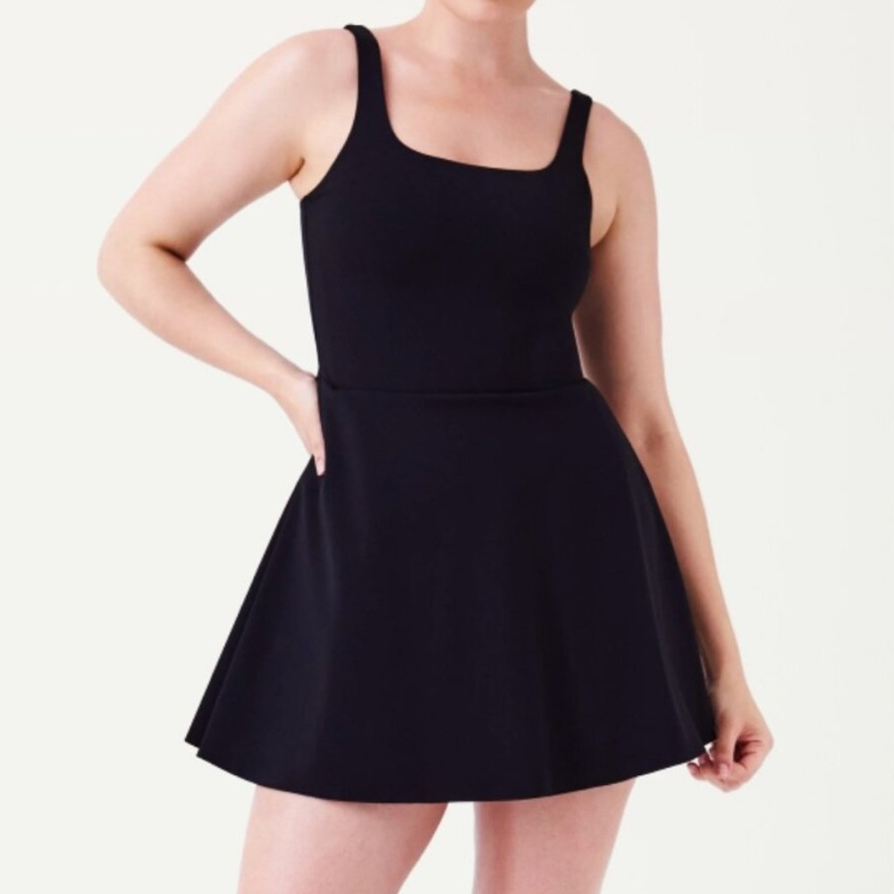 SPANX The Get Moving Square Neck Women’s Tank Dress Black Size XL
